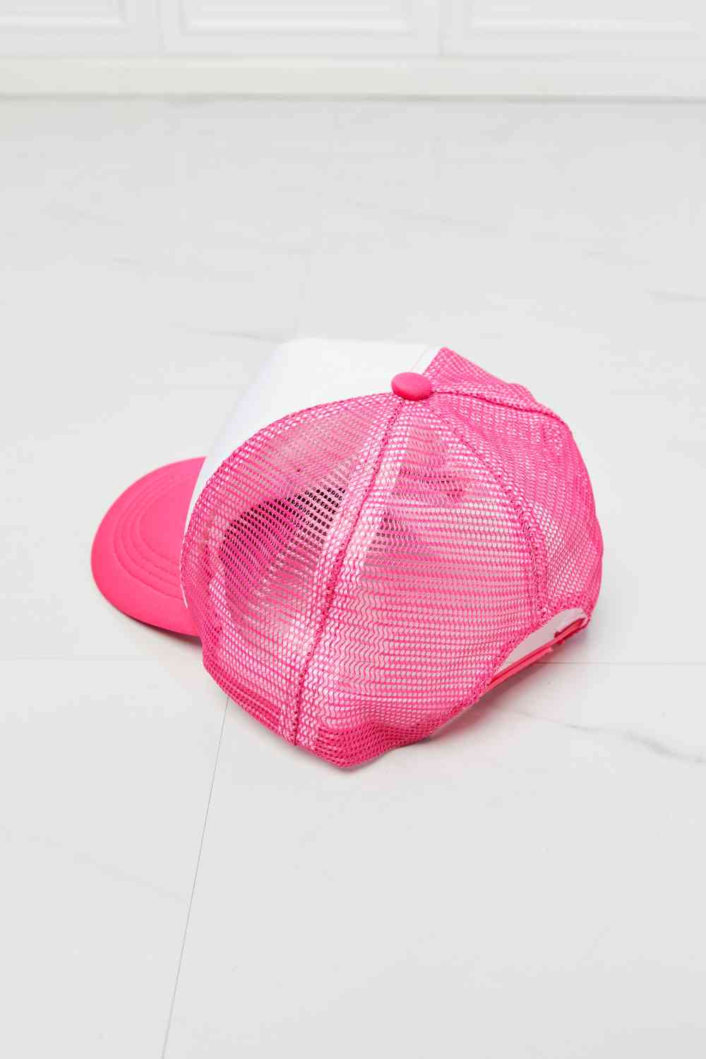One and Only Trucker Hat in Pink - PEONIES & LIME