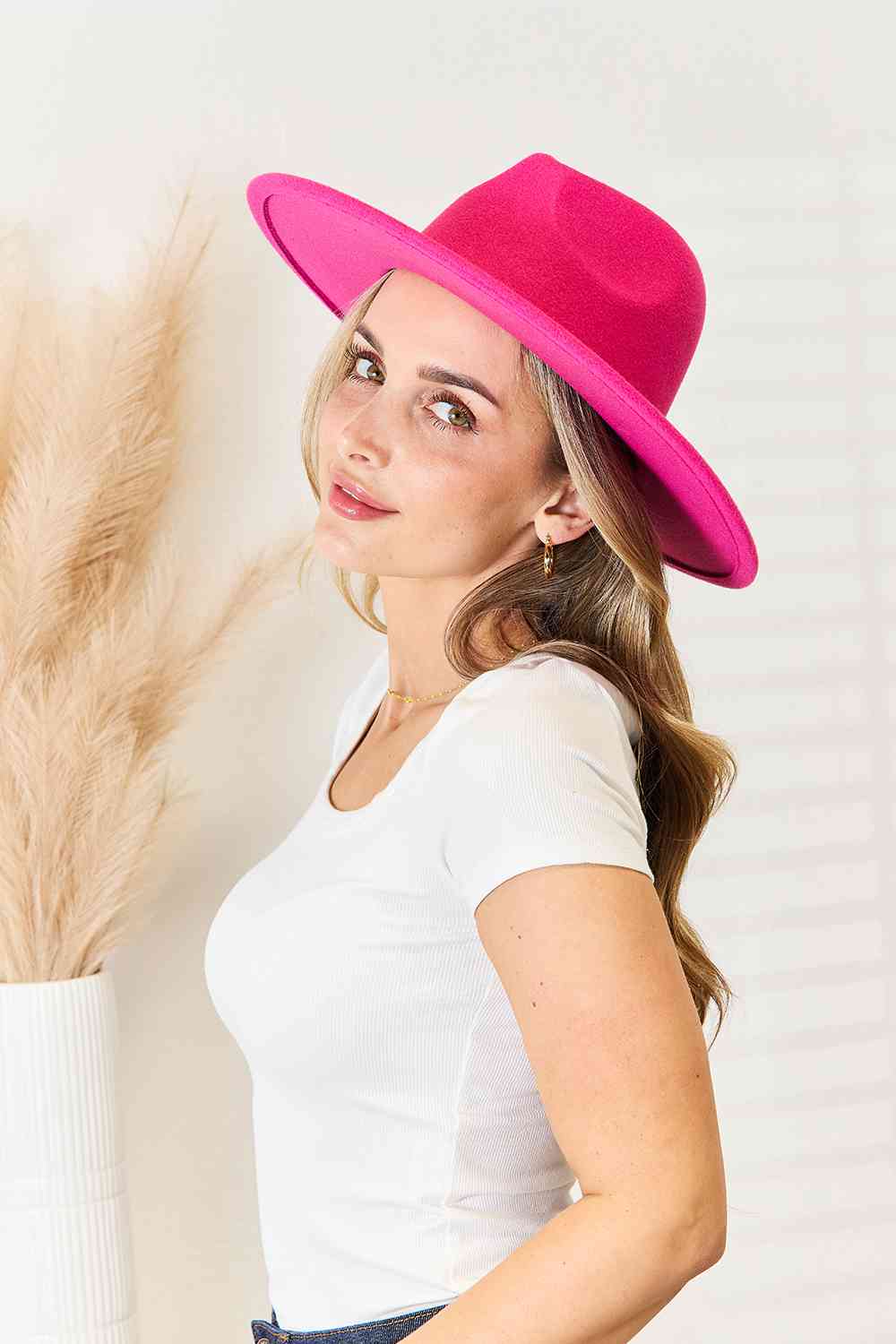 Pink Fedora Fashion Hat - PEONIES & LIME