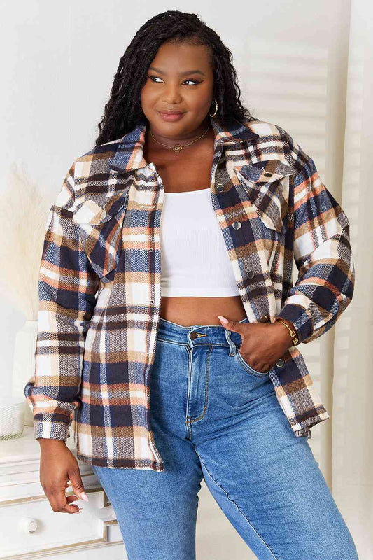 The Aimee Plaid Front Shirt Jacket - PEONIES & LIME