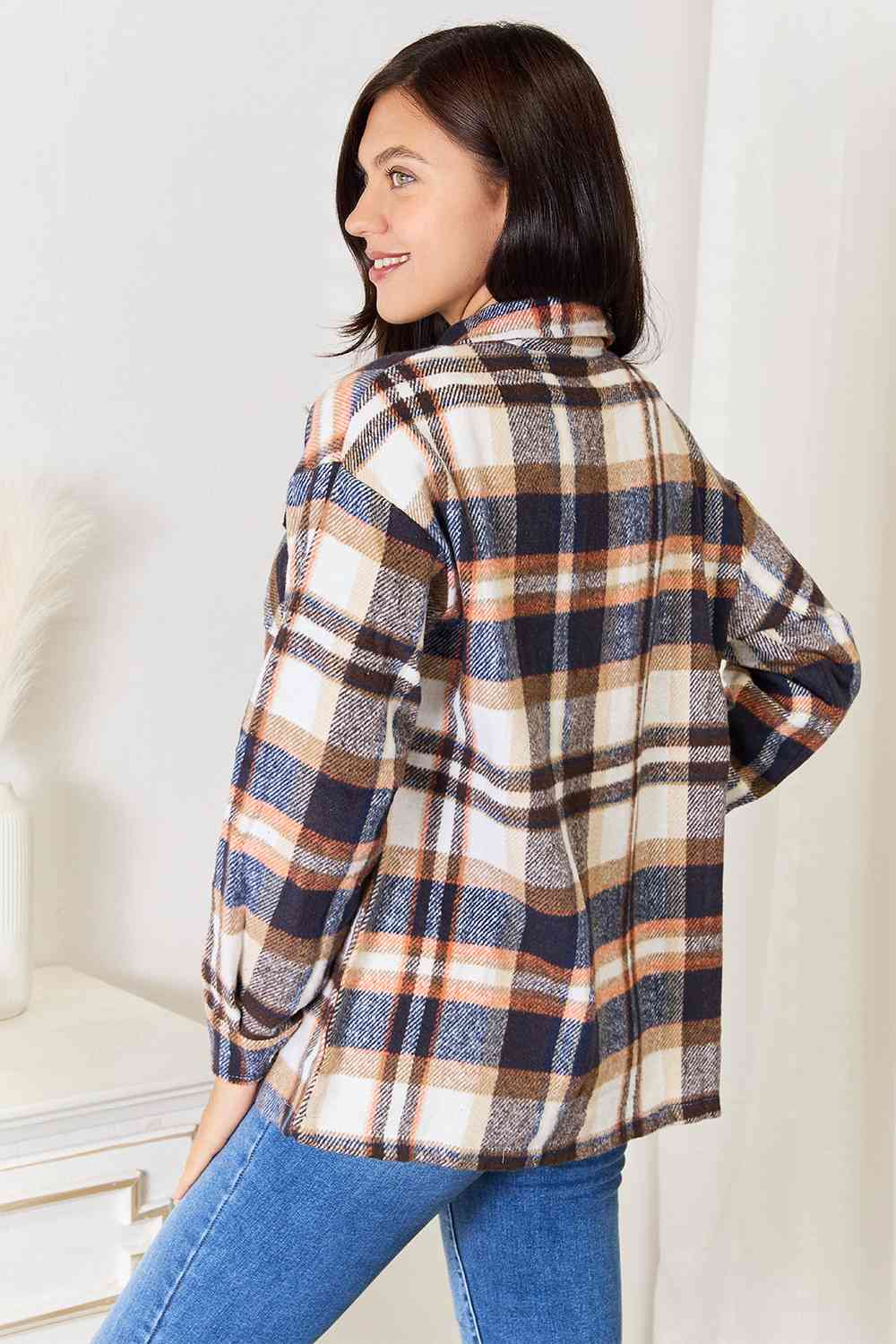 The Aimee Plaid Front Shirt Jacket - PEONIES & LIME