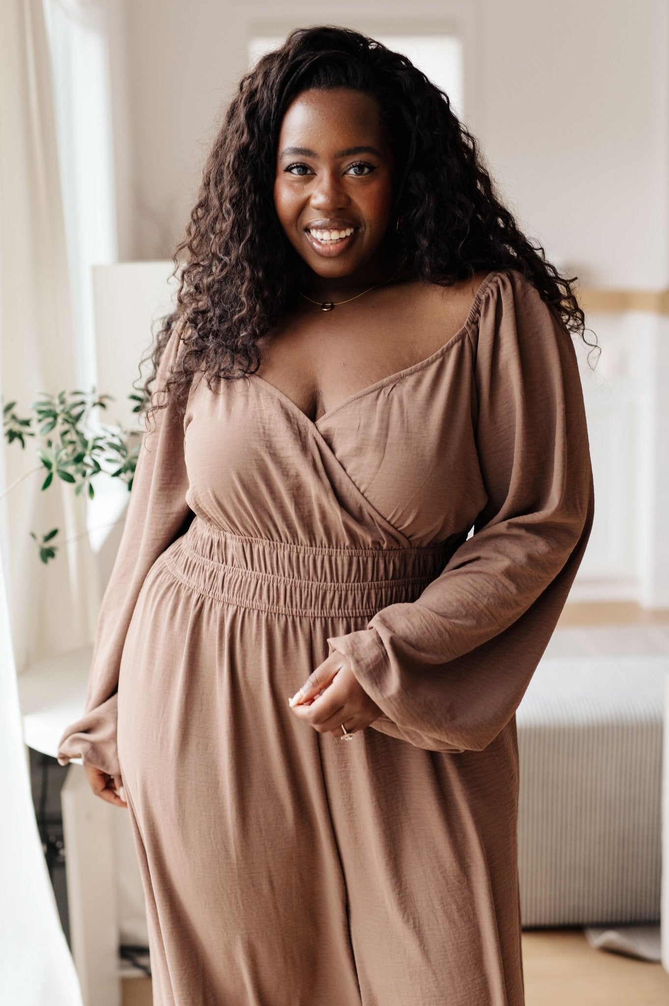 The Corrine Wide Leg Jumpsuit - PEONIES & LIME