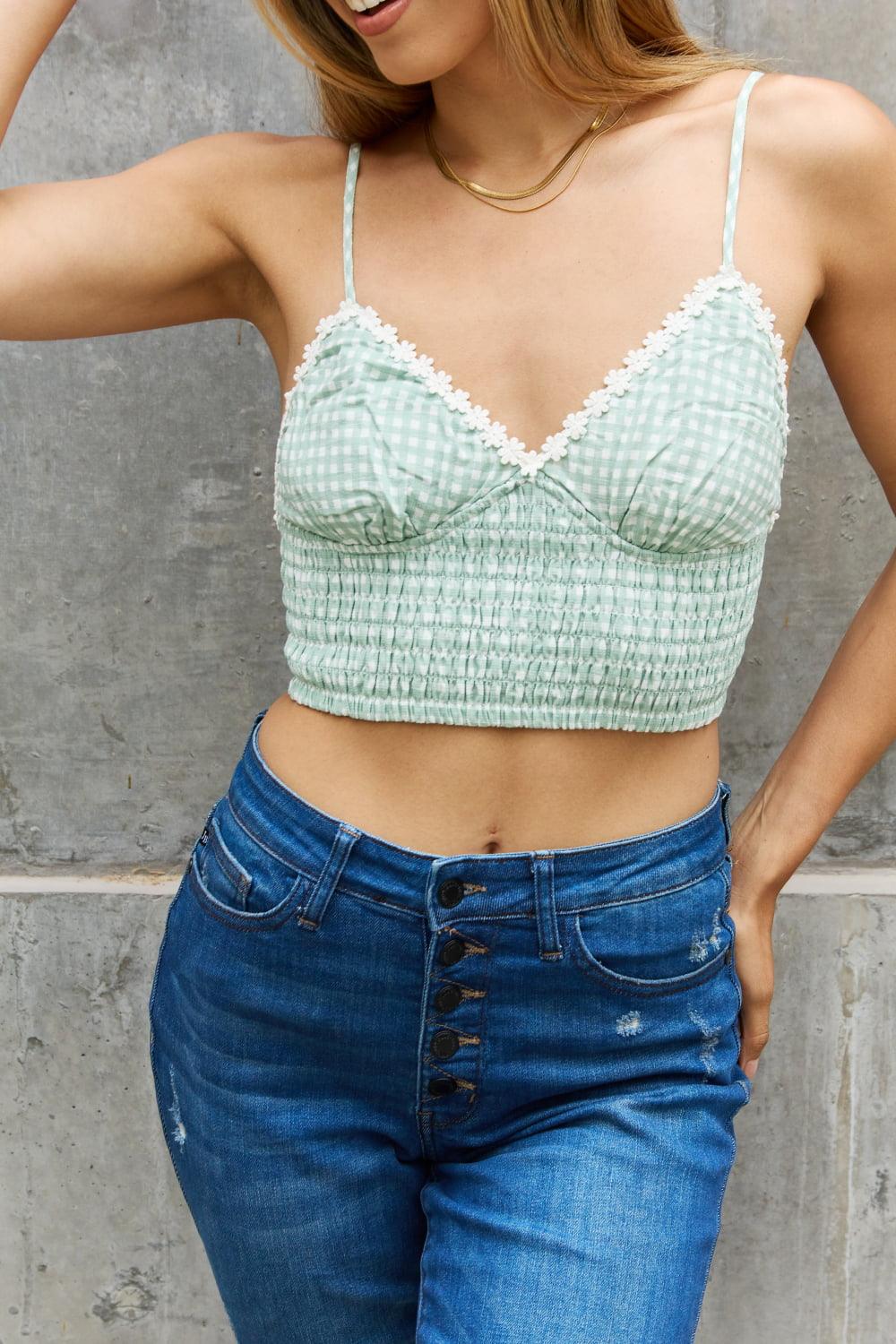 The Daisy Trim Bustier in Green - PEONIES & LIME