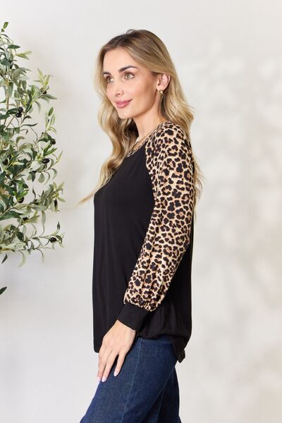 The Darla Leopard Long Sleeve T-Shirt - PEONIES & LIME