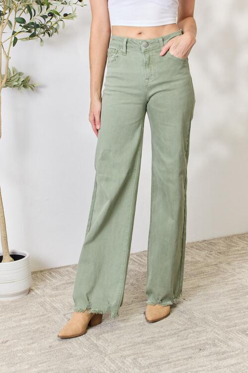 The Eden Raw Hem Wide-Leg Jeans