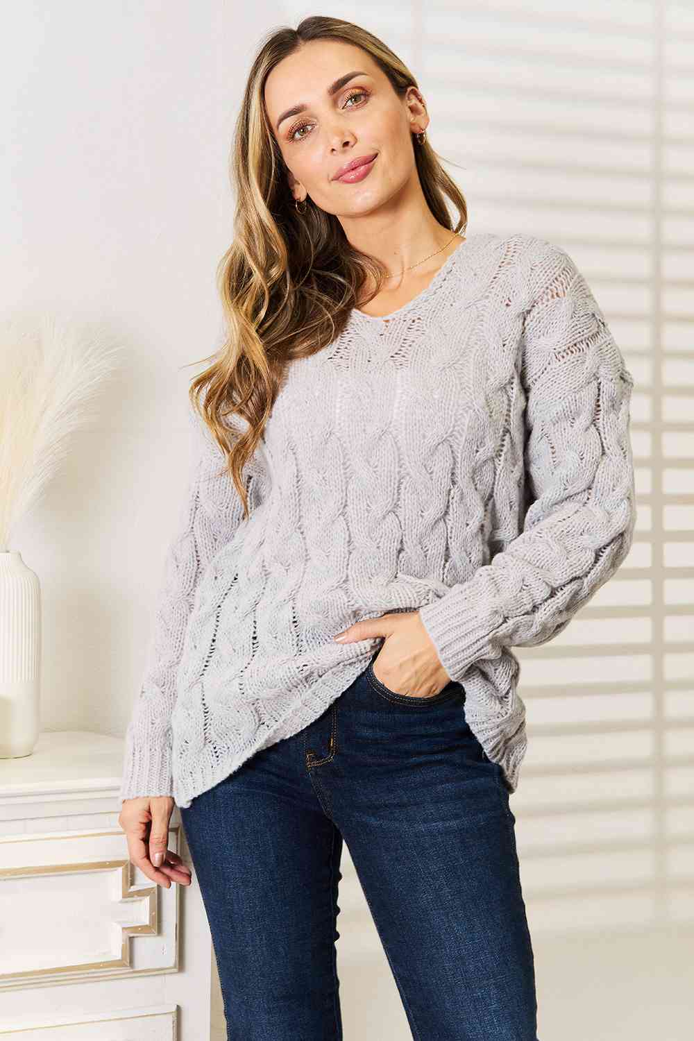 The Gracie Cable-Knit Hooded Sweater