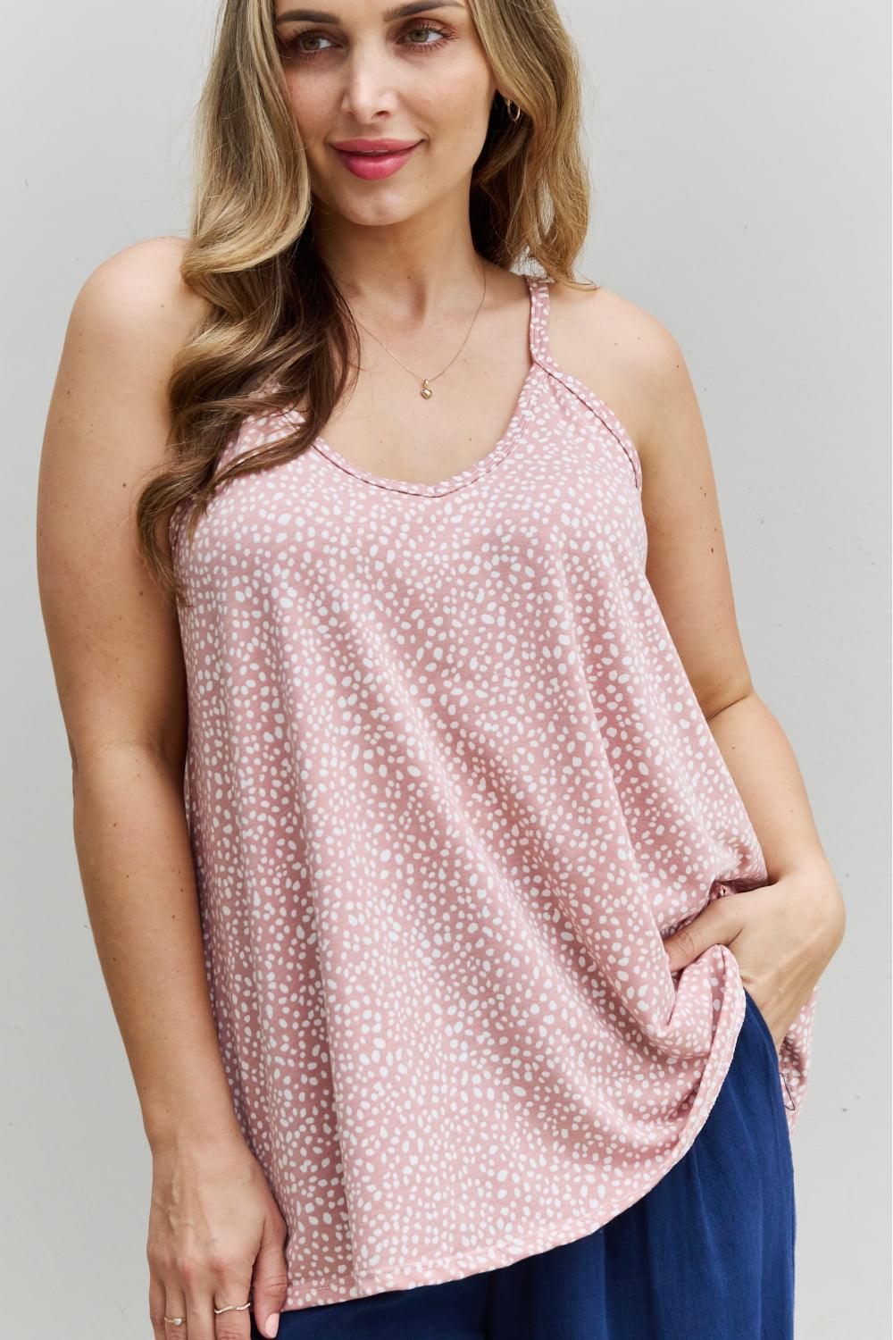HOPELY High Love Spaghetti Strap V-Neck Top - PEONIES + LIME