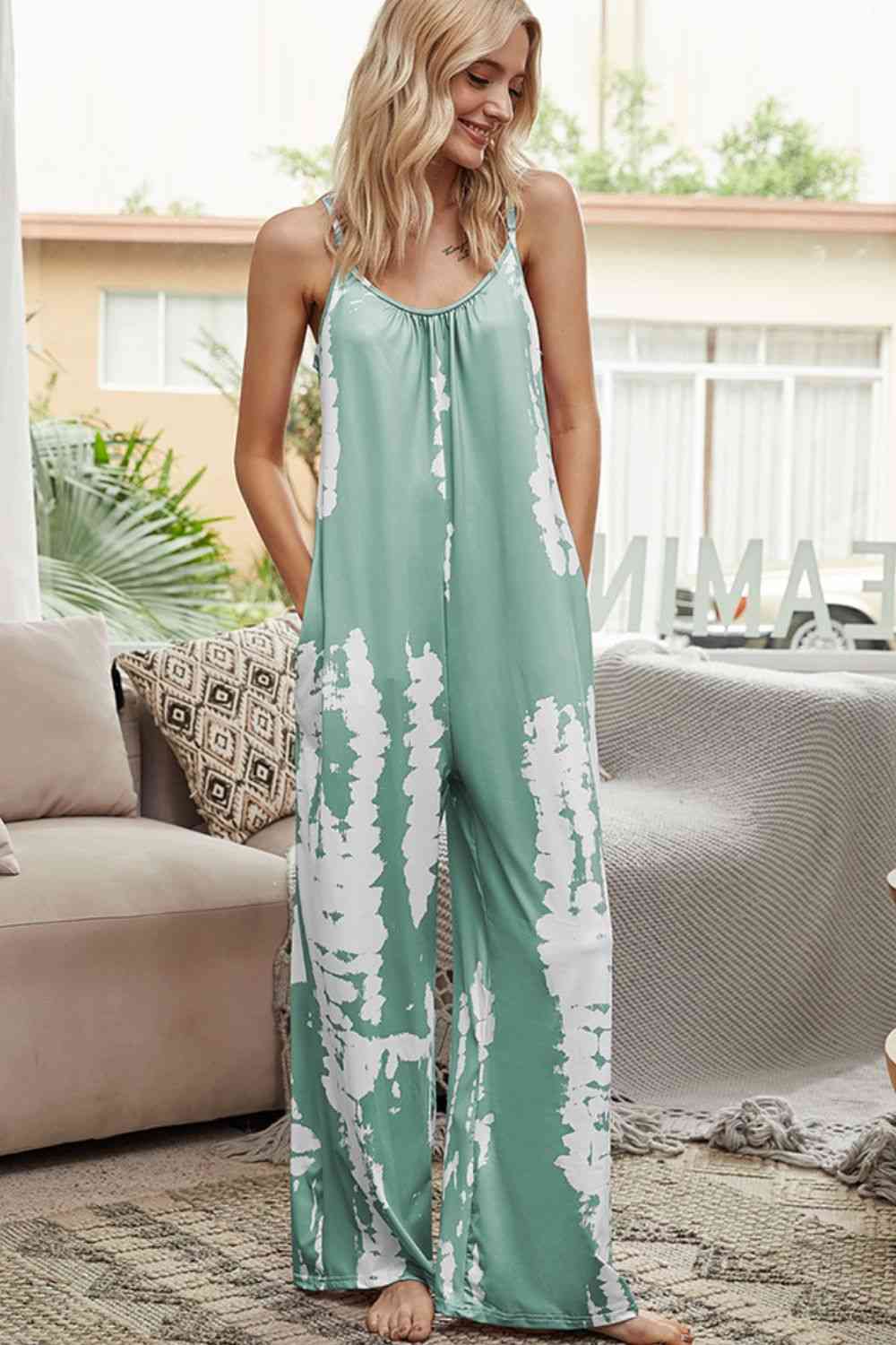 The Laney Tie-Dye Spaghetti Strap Jumpsuit