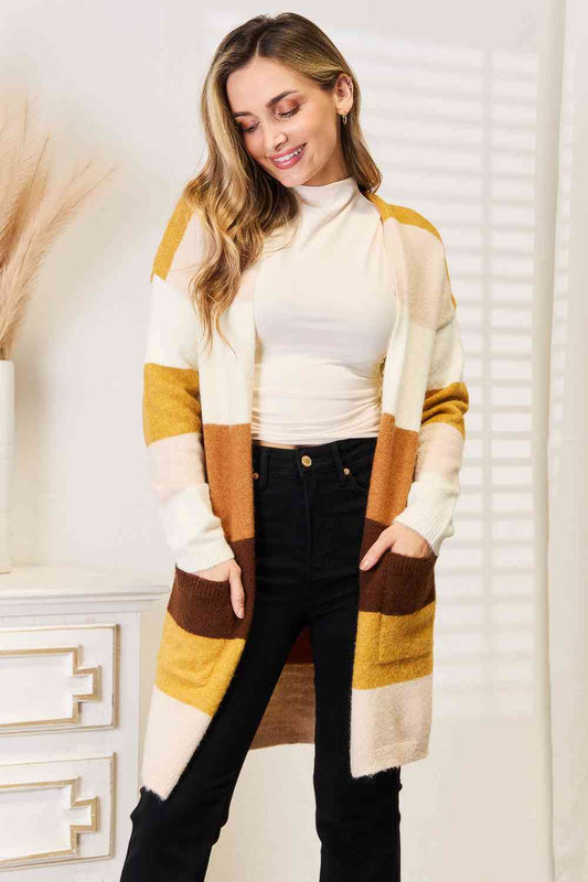 The Maggie Color Block Dropped Shoulder Cardigan