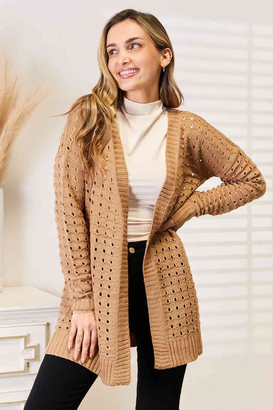 The Parker Openwork Horizontal Ribbing Cardigan