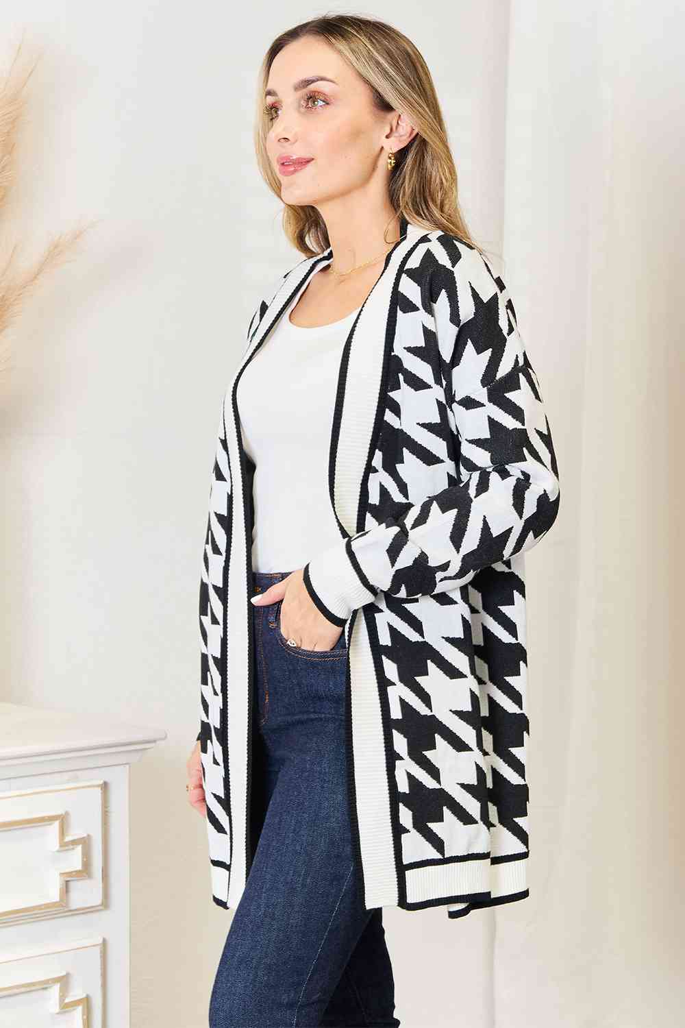 The Shalene Houndstooth Cardigan