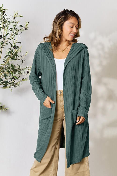 The Simone Hooded Sweater Cardigan - PEONIES & LIME